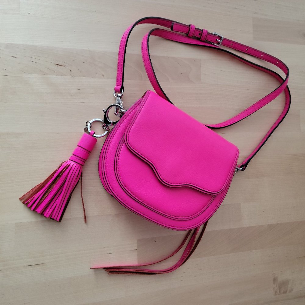 Rebecca Minkoff Mini Suki Crossbody Fuschia Leather